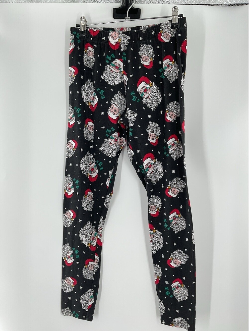 No Boundaries Women’s Juniors Size M (7-9) Santa Claus Christmas Leggings 117